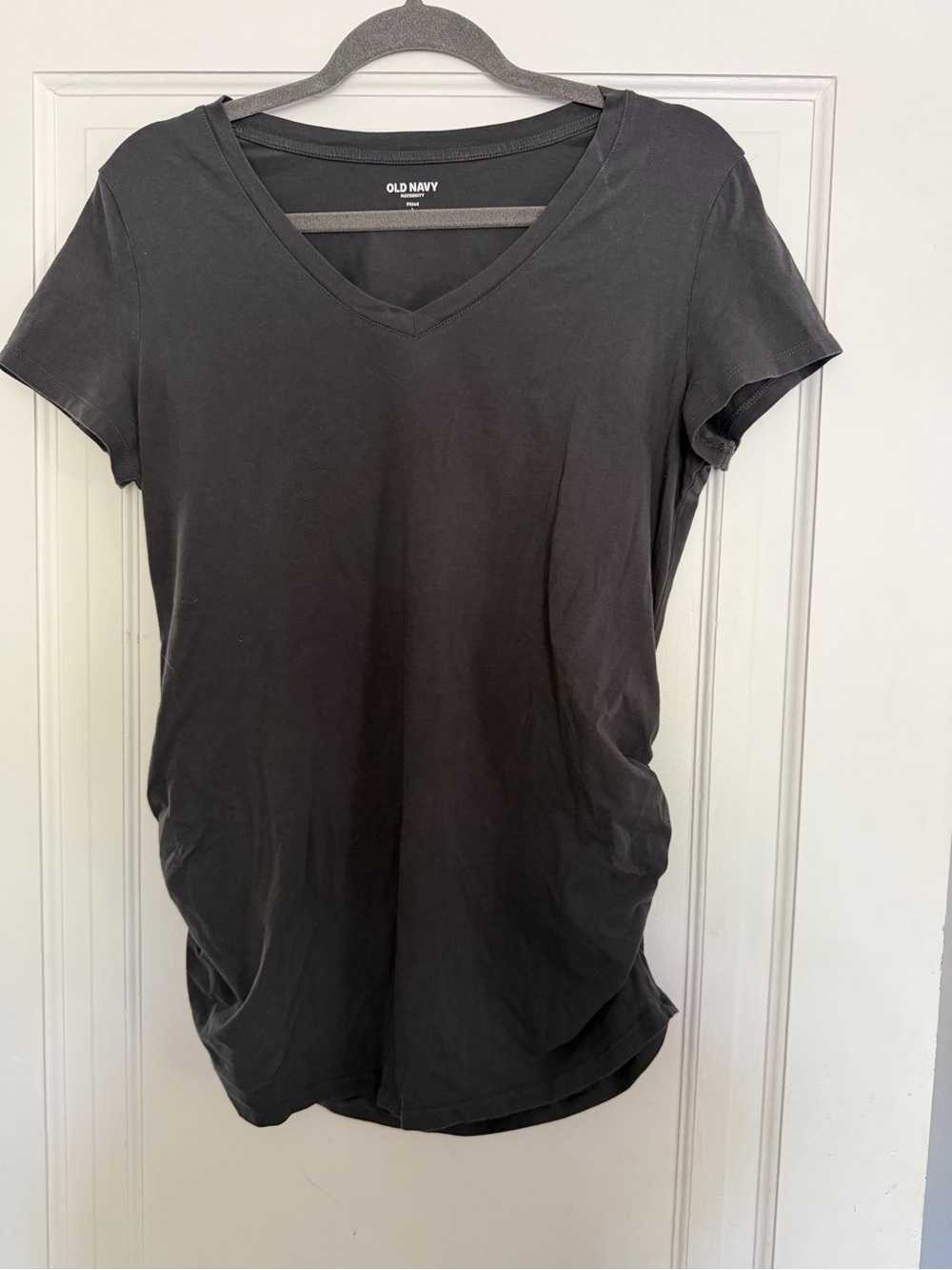 Old Navy Women's Maternity V-Neck Short Sleeve Tee - Charcoal